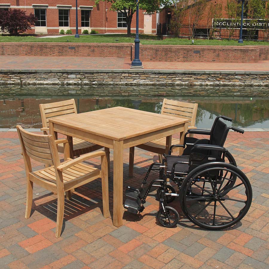 CALYPSO® ACCESSIBLE SQUARE TEAK DINING TABLE