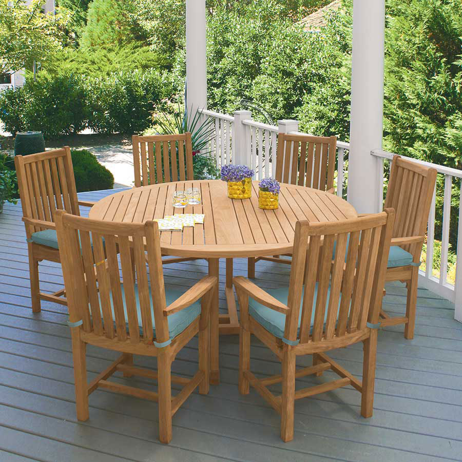 CHELMSFORD 59 IN. ROUND TEAK DINING TABLE