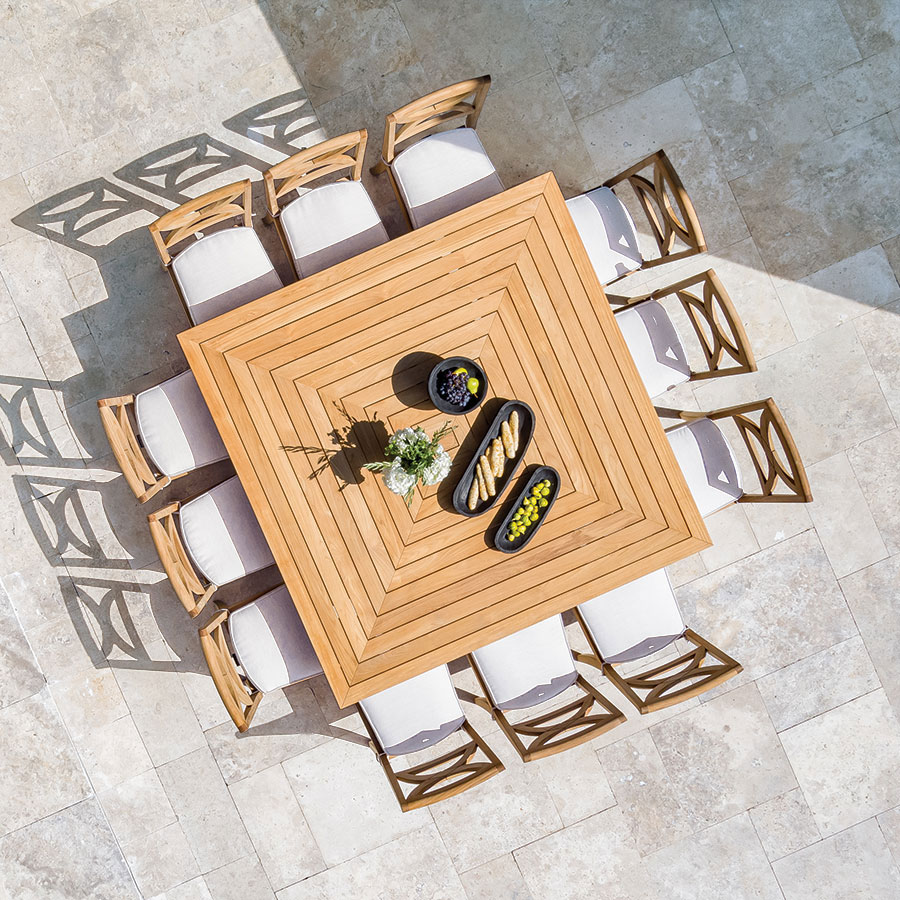 FIORI® 6 FT. SQUARE TEAK DINING TABLE