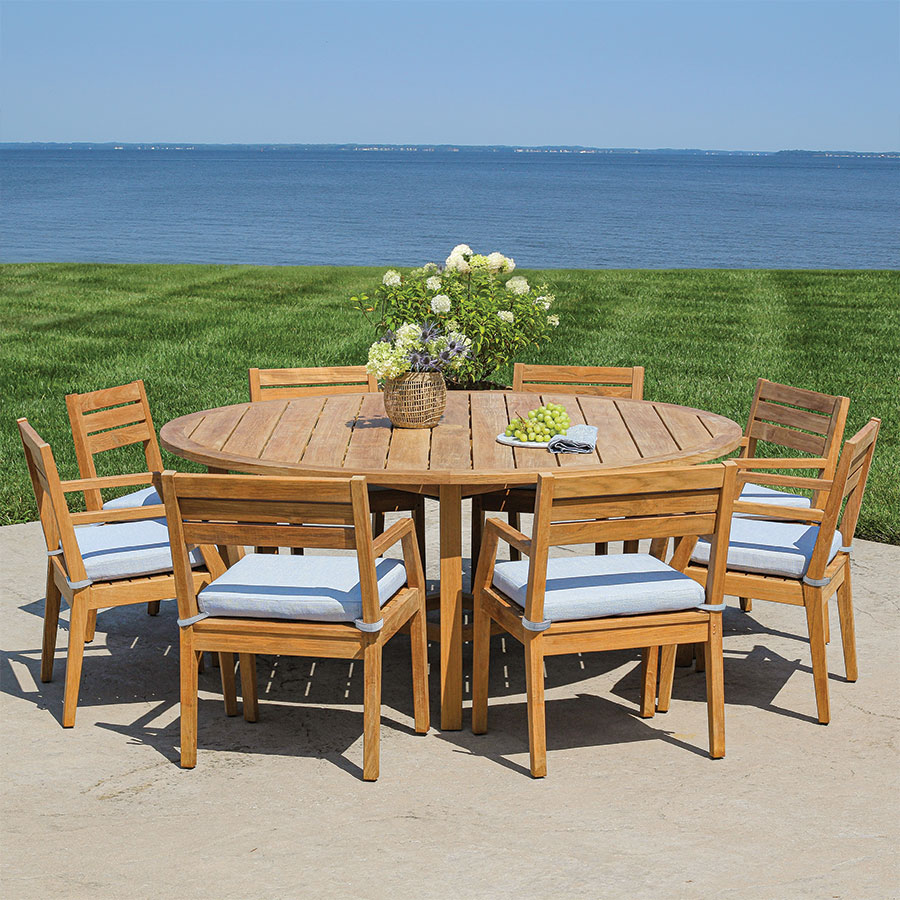 HUDSON 6 FT. ROUND TEAK DINING TABLE