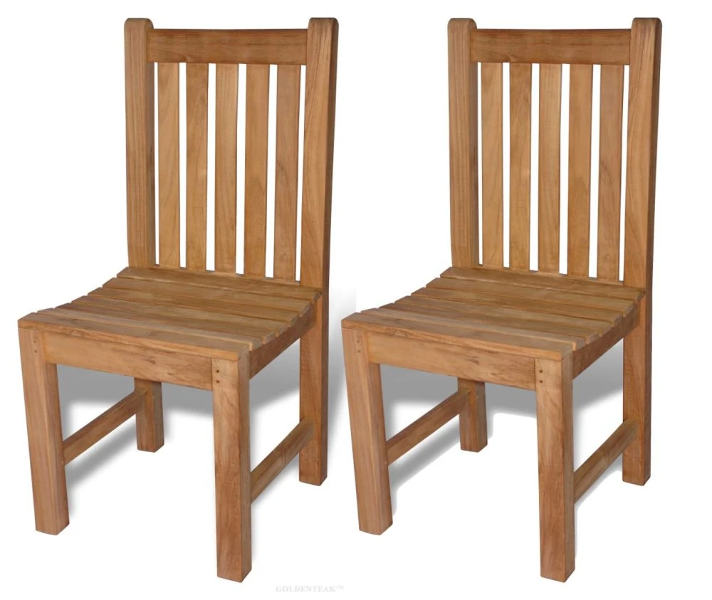 Teak Block Island Side Chair Without arms – PAIR