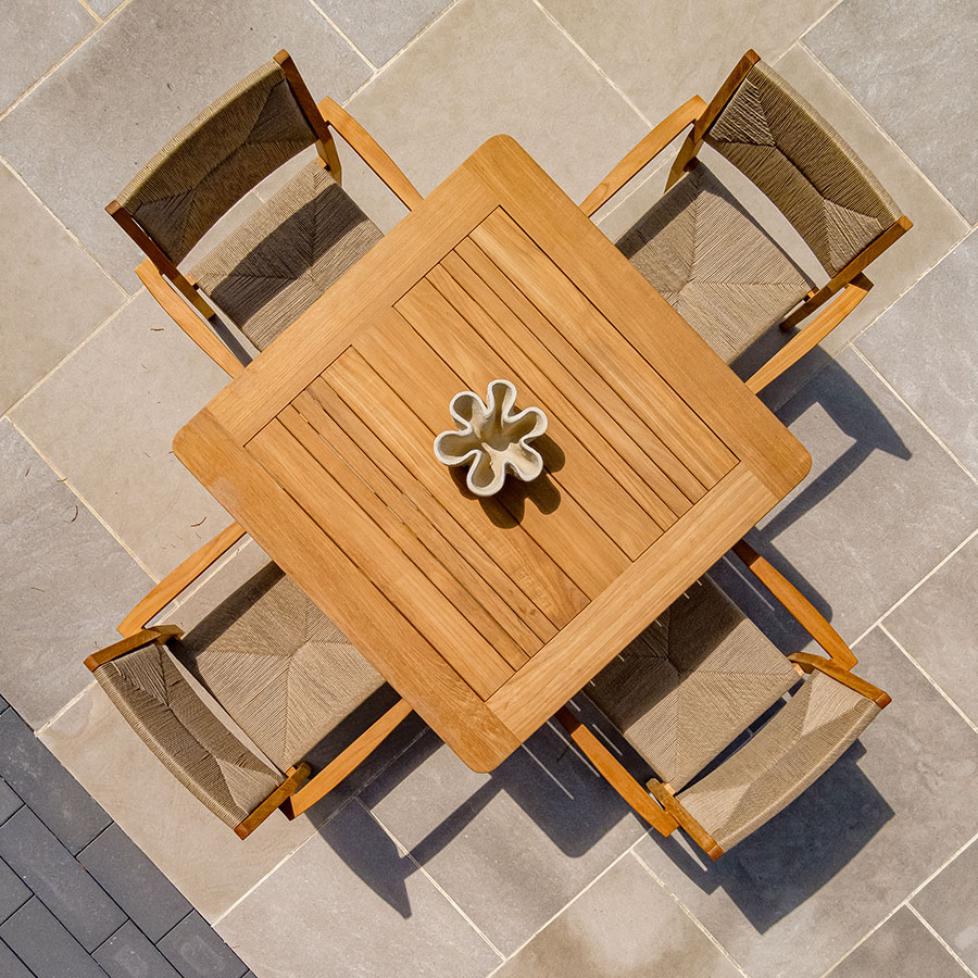 MELBOURNE 40 IN. SQUARE TEAK DINING TABLE